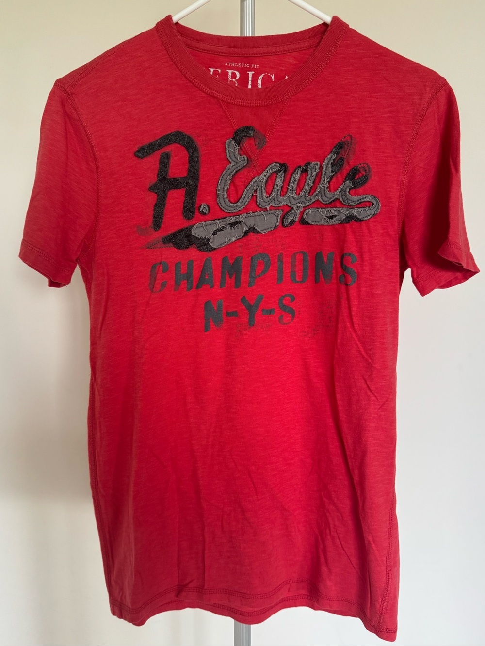 American Eagle Outfitters Men's Athletic Fit Salmon Crewneck T-Shirt (XS)
